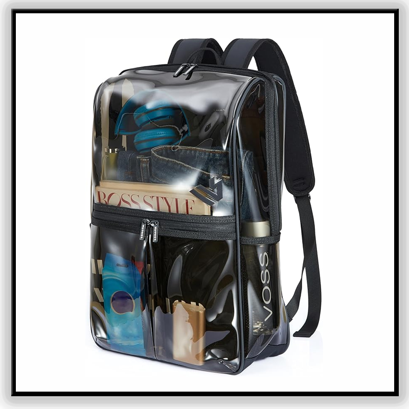 Clear Heavy-Duty Backpack with Reinforced Straps & Laptop Sleeve – Stadium Approved Clear Heavy-Duty Backpack with Reinforced Straps & Laptop Sleeve – Stadium Approved