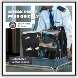 Clear Heavy-Duty Backpack with Reinforced Straps & Laptop Sleeve – Stadium Approved