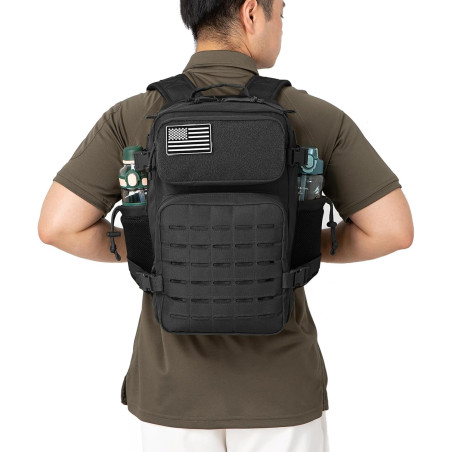 Tactical Backpack for Men and Women 45L Army 3 Days Assault Pack Bag Large Rucksack with Molle System - Black