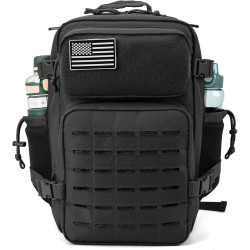 Tactical Backpack for Men and Women 45L Army 3 Days Assault Pack Bag Large Rucksack with Molle System - Black
