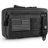 Tactical MOLLE Admin Utility Pouch – Laser-Cut EDC Tool Organizer with US Flag Patch & Keychain
