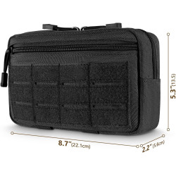 Tactical MOLLE Admin Utility Pouch – Laser-Cut EDC Tool Organizer with US Flag Patch & Keychain